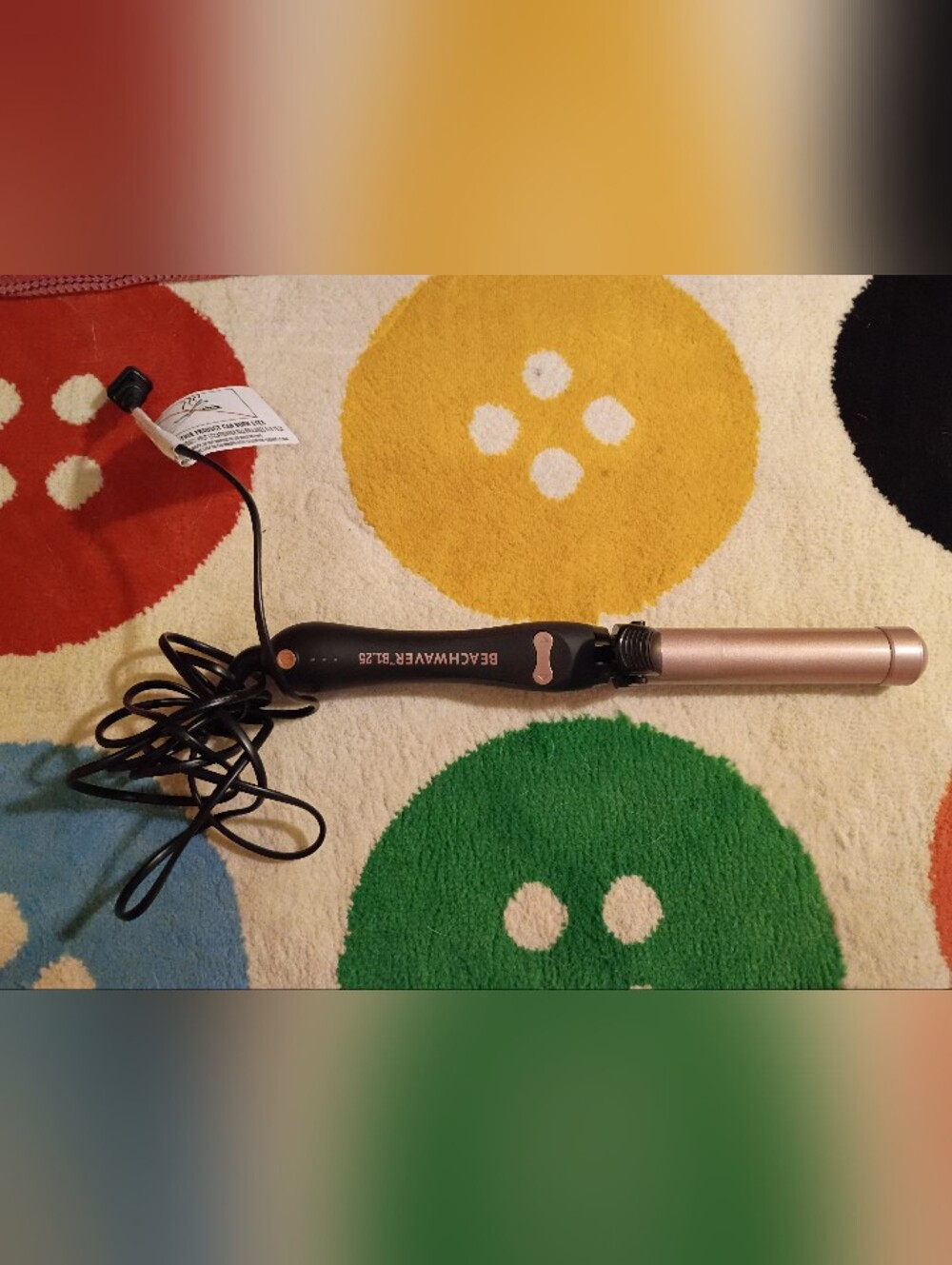 Beachwaver B1.25 Curling Iron - Black with Rose Gold Barrel